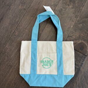 Trader Joe's Blue Pastel Mini Canvas Tote Bag 2025 LIMITED EDITION NWT